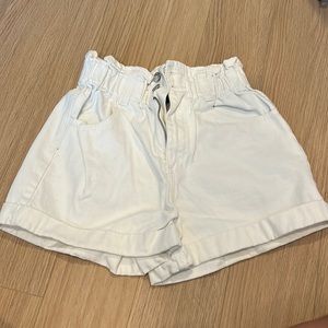 White paper bag shorts
